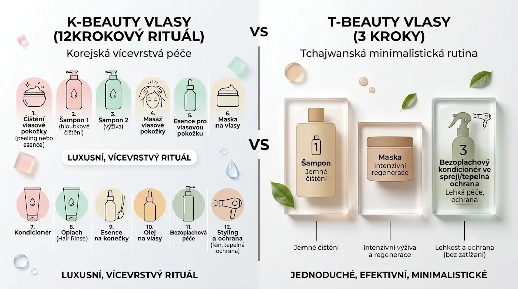 Srovnání K-Beauty a T-Beauty – různé přístupy k péči o vlasy