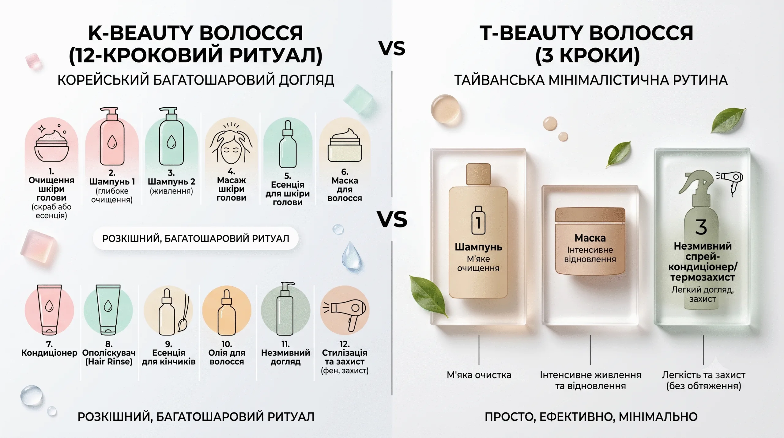 Порівняння K-Beauty і T-Beauty - різні підходи до догляду за волоссям