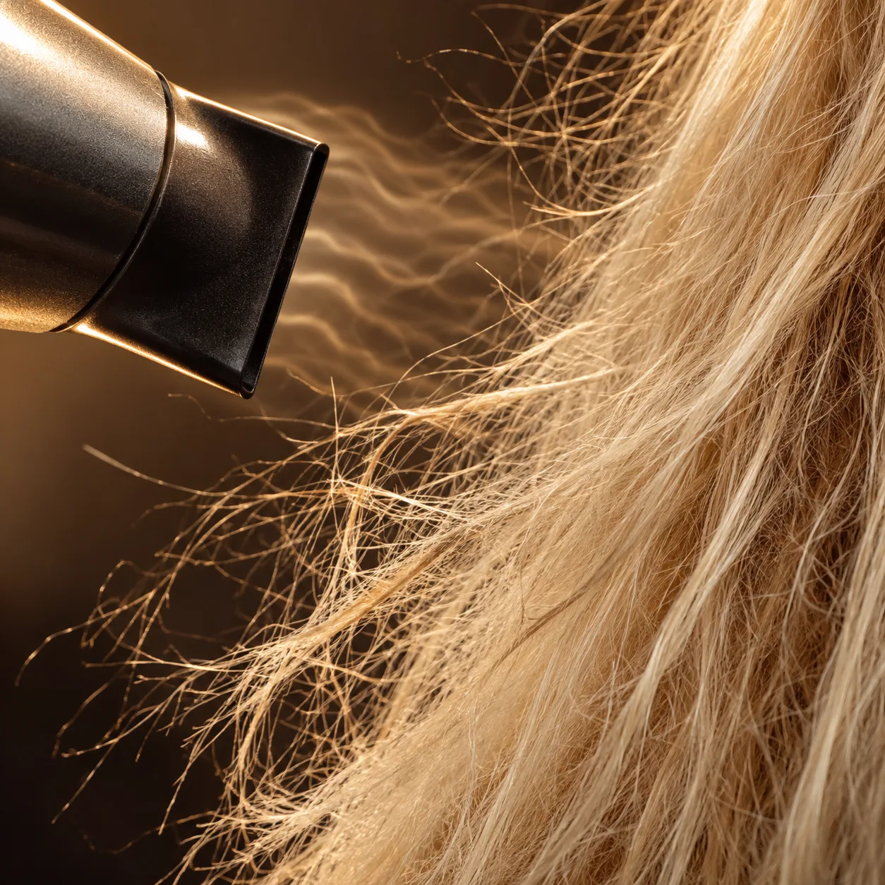 Common hair care mistake – drying bleached hair with a hot hairdryer