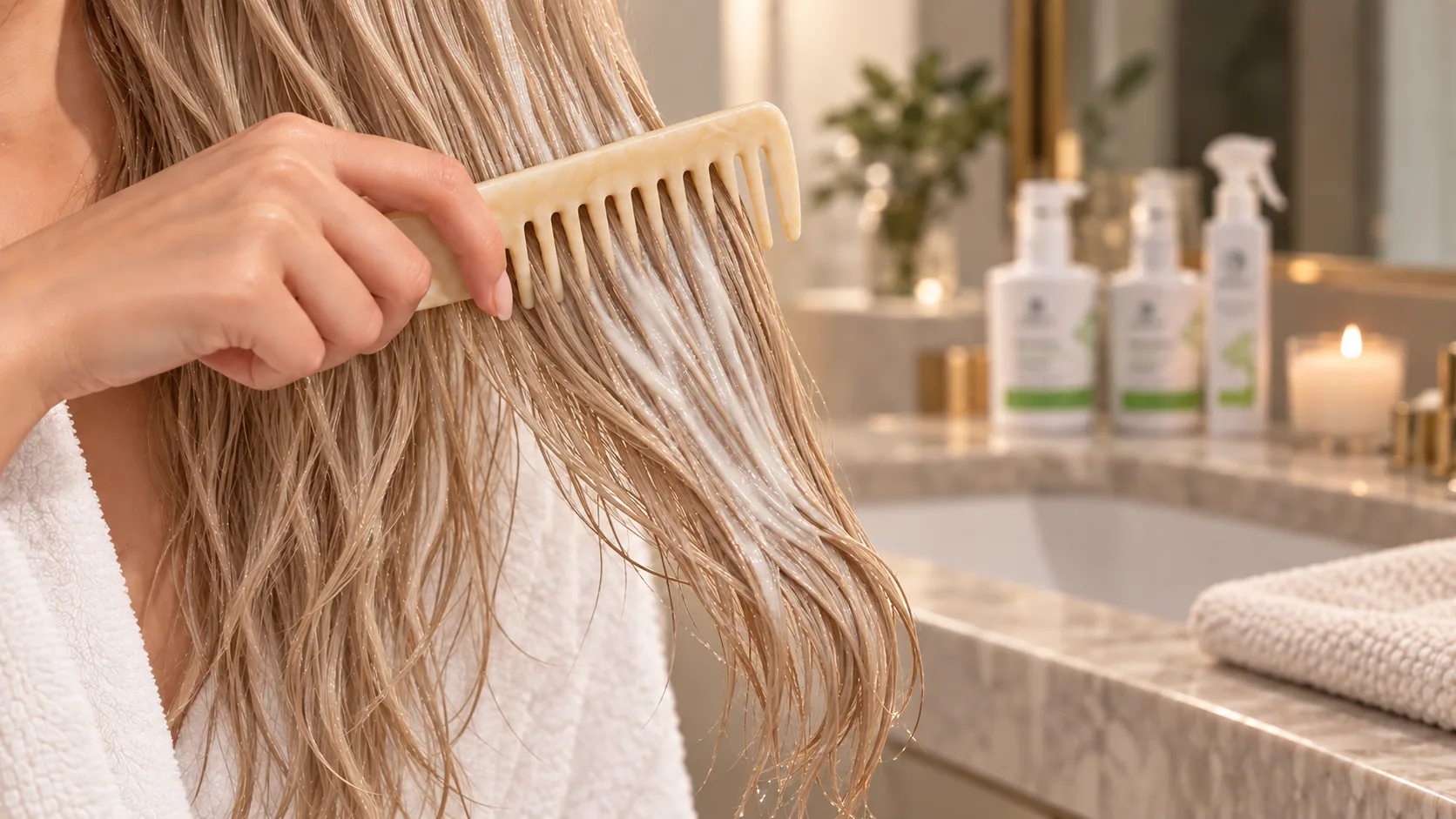 Caring for bleached hair – applying Xiaomoxuan collagen mask