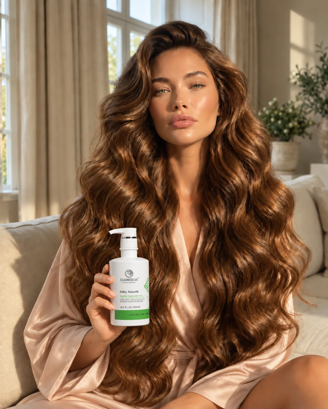 Lekkie i gładkie włosy po pielęgnacji Silky Smooth z drzewem herbacianym
