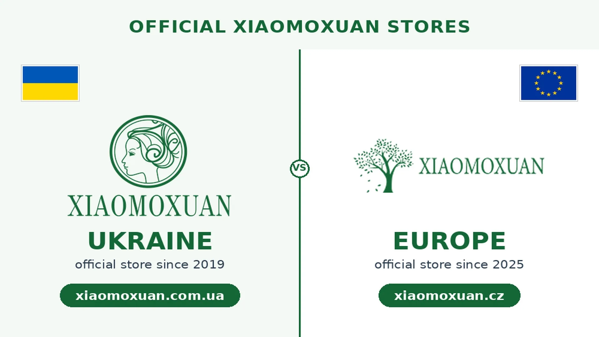 Comparison of the official Xiaomoxuan Europe and Xiaomoxuan Ukraine stores